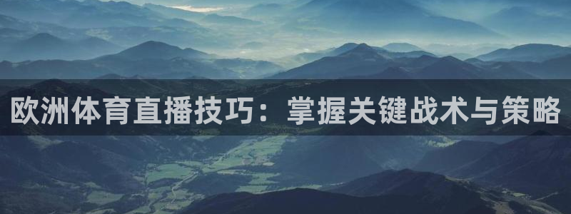 欧洲体育直播技巧：掌握关键战术与策略